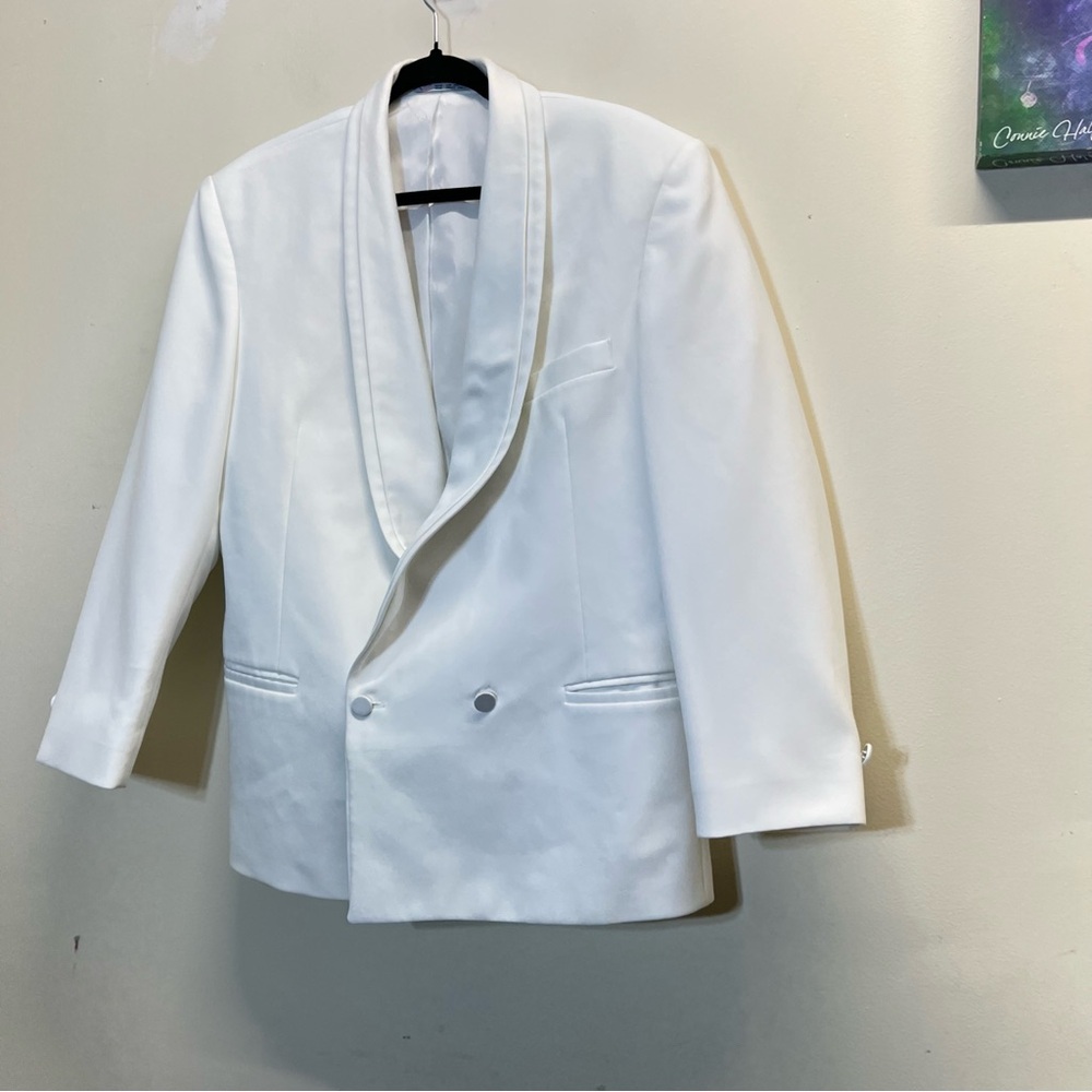 Oscar De La Renta Formal Double Breasted White Blazer - Picture 2 of 16